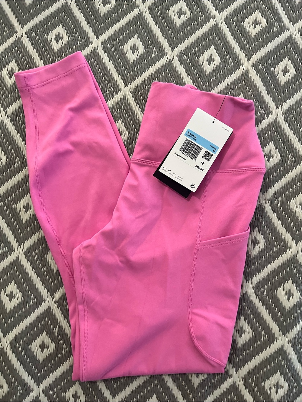 Nike Bright Pink Performance Leggings with Side Pockets